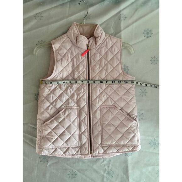 J.Crew Crewcuts Girls Size 8 Quilted Pink Puffer Vest Zip Up Winter Layering - Picture 7 of 16